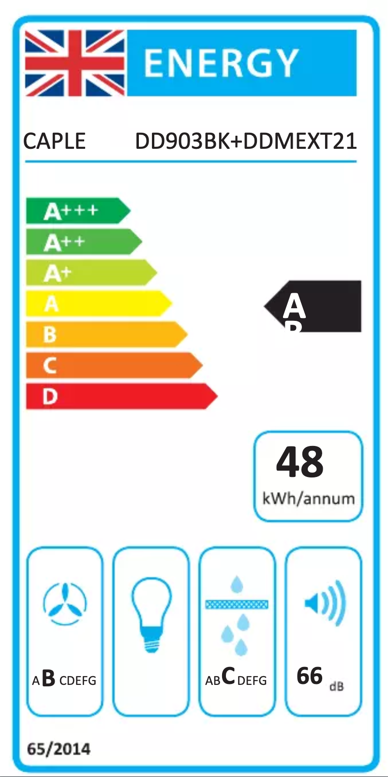 Page n°1 - Label énergétique Caple DD903BK