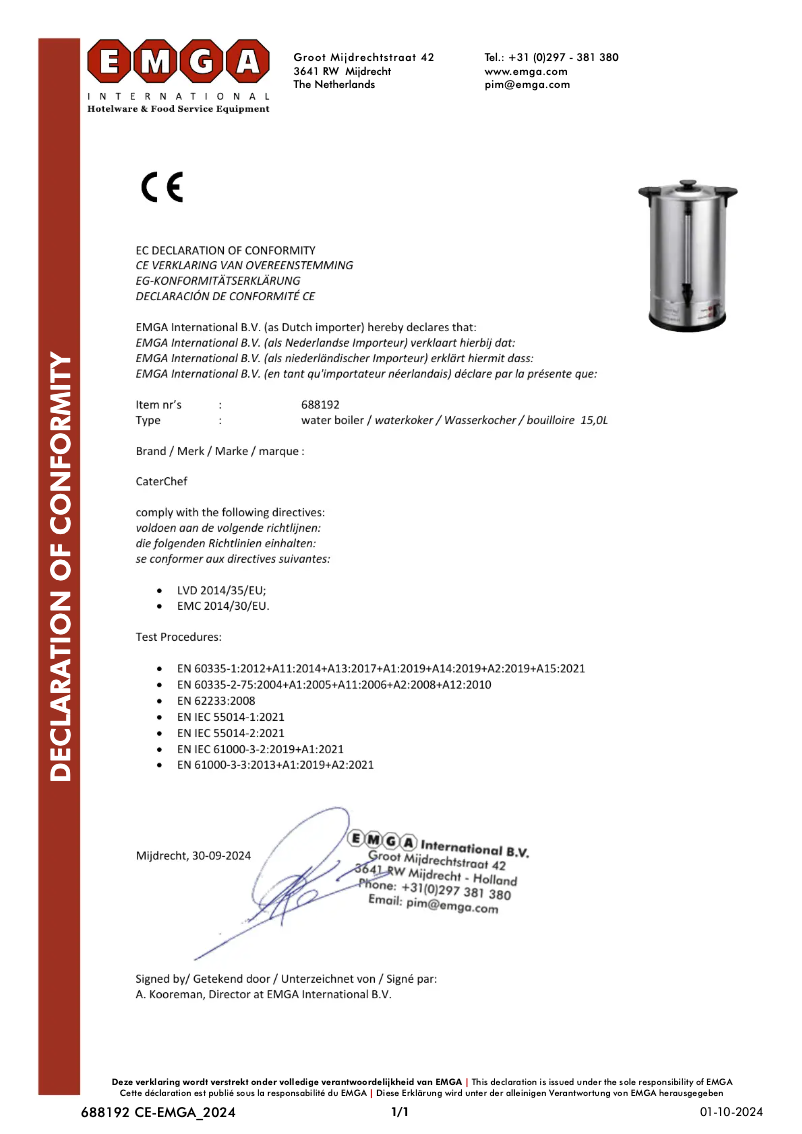 Page n°1 - Manuel utilisateur CaterChef 688192