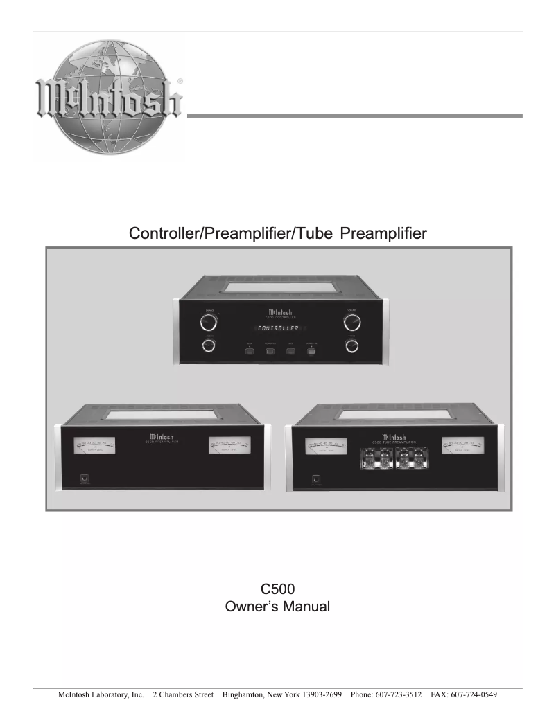 Page n°1 - Manuel utilisateur McIntosh C500T