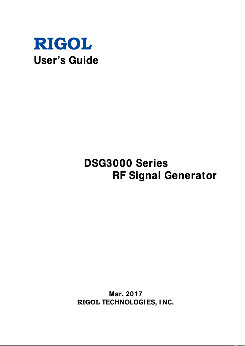 Image de la première page du manuel de l'appareil DSG3065B-IQ