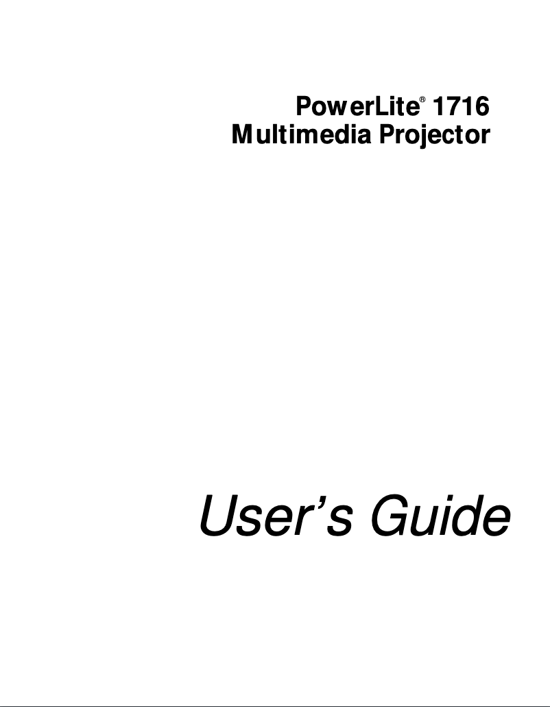 Page 1 de la notice Manuel utilisateur Epson PowerLite 1716