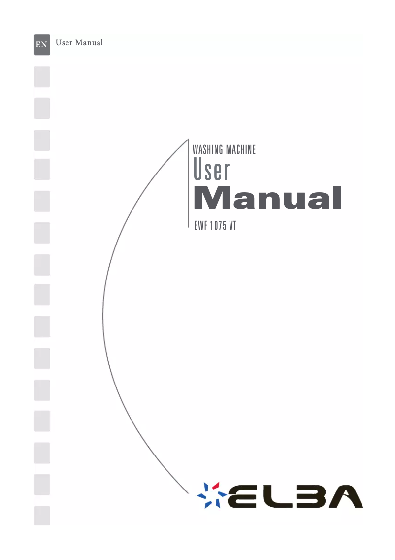 Page n°1 - Manuel utilisateur Elba EWF 1075 VT