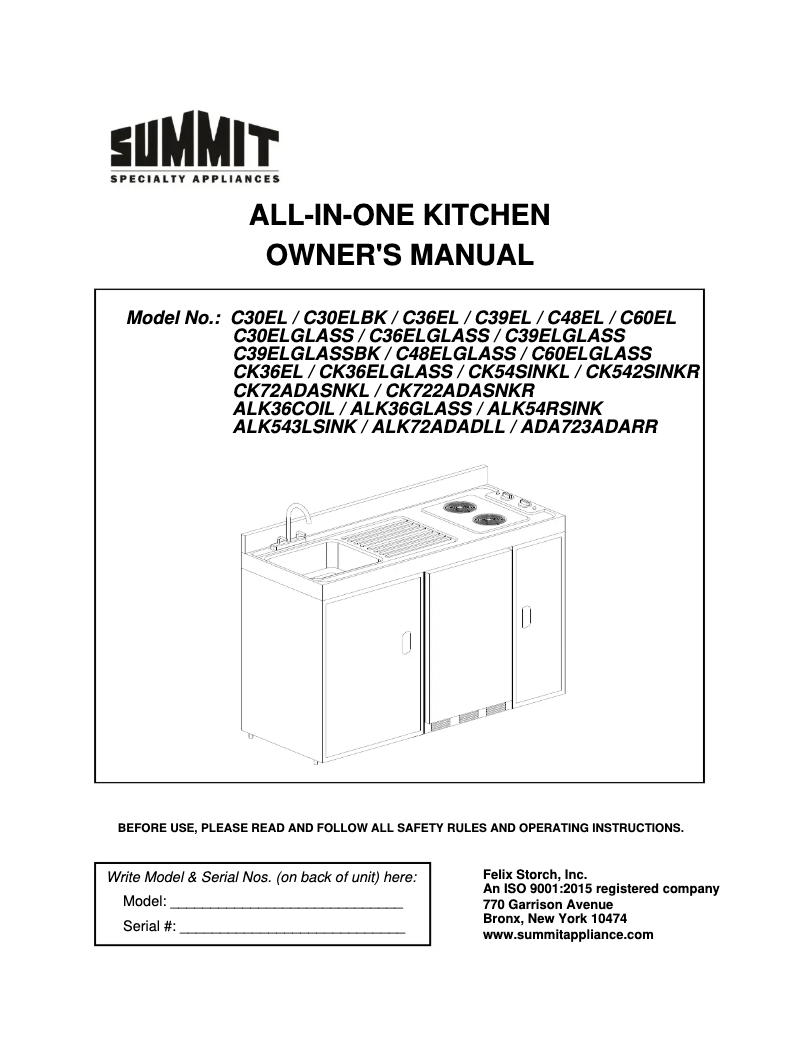 Page n°1 - Manuel utilisateur Summit C60EL