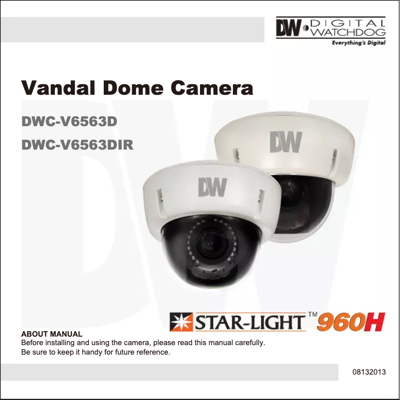 Image de la première page du manuel de l'appareil Star-Light 960H DWC-V6563D