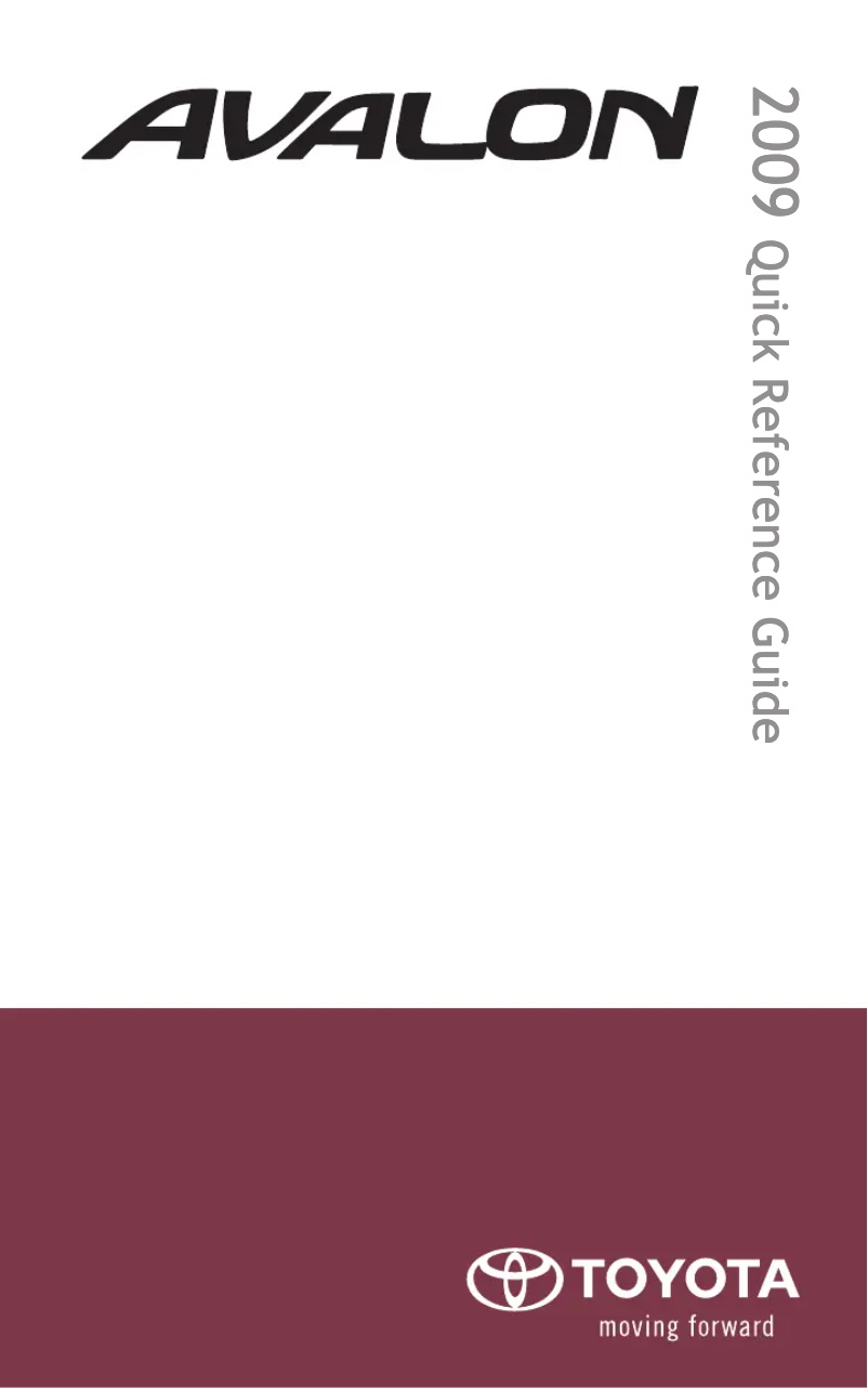 Page 1 de la notice Manuel utilisateur Toyota Avalon (2009)