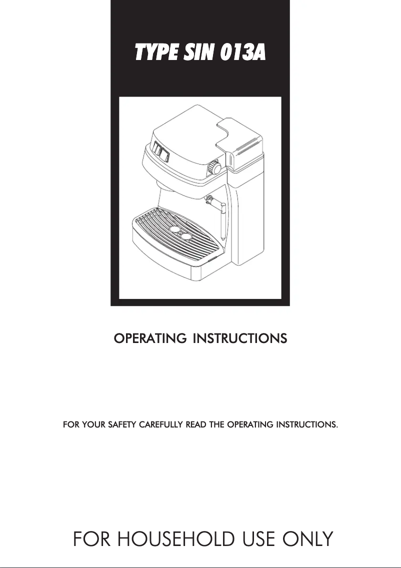 Page n°1 - Manuel utilisateur Philips Saeco Via Veneto SIN013A