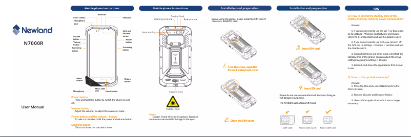 Page 1 de la notice Manuel utilisateur Newland N7000R