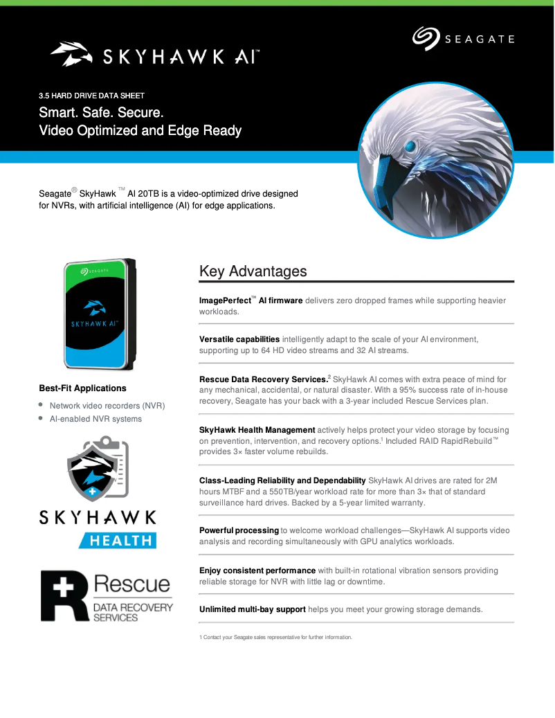 Página 1 del manual Ficha técnica Seagate Skyhawk AI