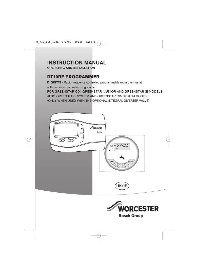 Page n°1 - Manuel utilisateur Bosch Digistat DT10RF