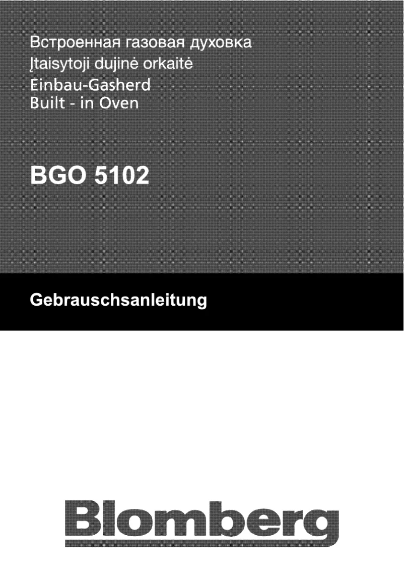 Page n°1 - Manuel utilisateur Blomberg BGO 5102 X