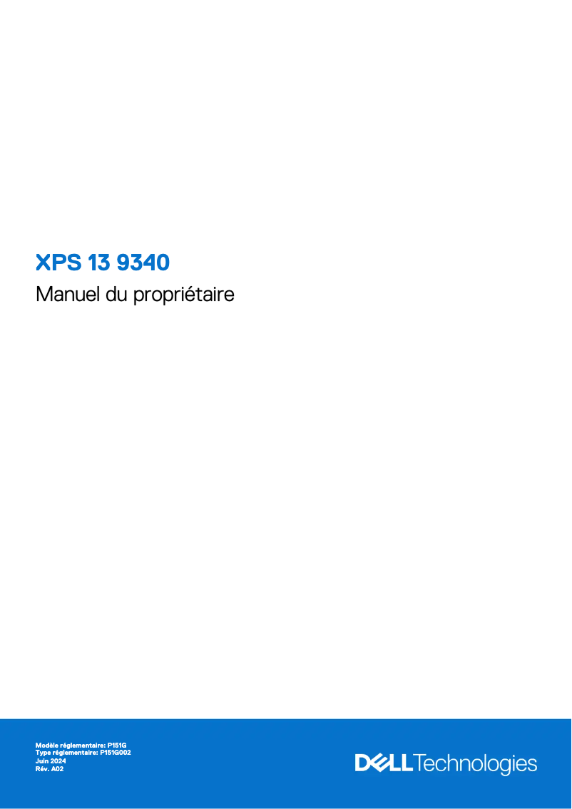 Image de la première page du manuel de l'appareil XPS 13 9340