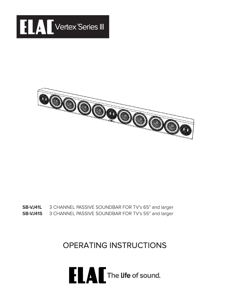 Image de la première page du manuel de l'appareil Vertex III SB-VJ41L