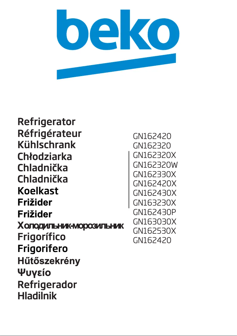 Page 1 de la notice Manuel utilisateur Beko GN 162430 P