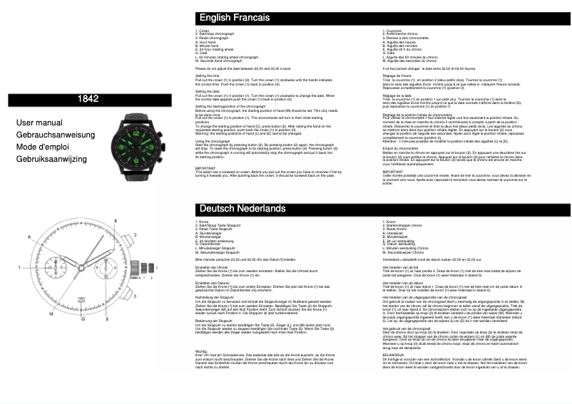 Image de la première page du manuel de l'appareil 1842