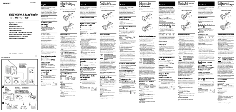 Página 1 del manual Manual de usuario Sony ICF-F12S
