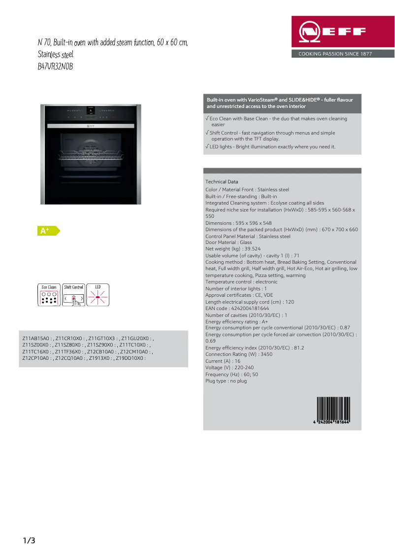 Image de la première page du manuel de l'appareil B47VR32N0B