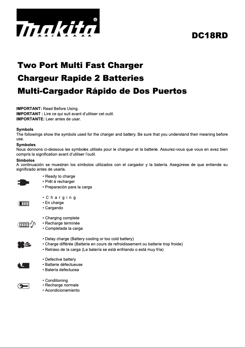 Page n°1 - Manuel utilisateur Makita XBU02PT