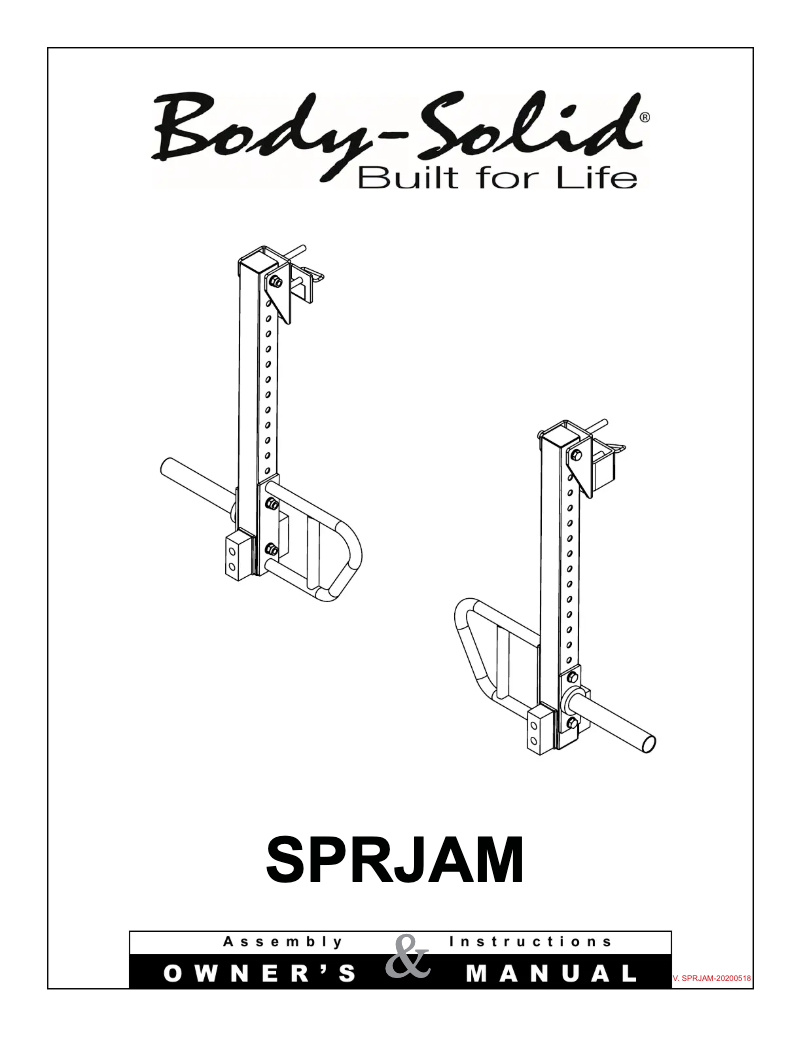 Page 1 de la notice Instructions / montage Body-Solid SPRJAM