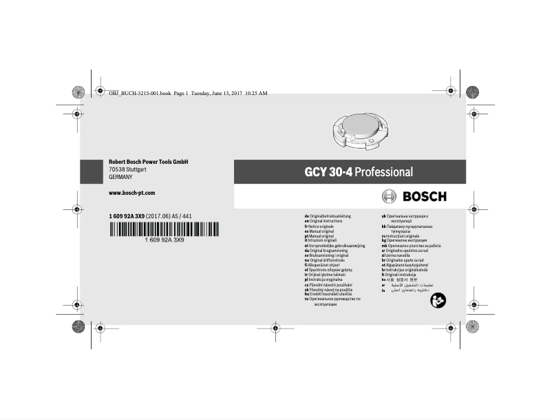 Page 1 de la notice Manuel utilisateur Bosch GCY 30-4 Professional