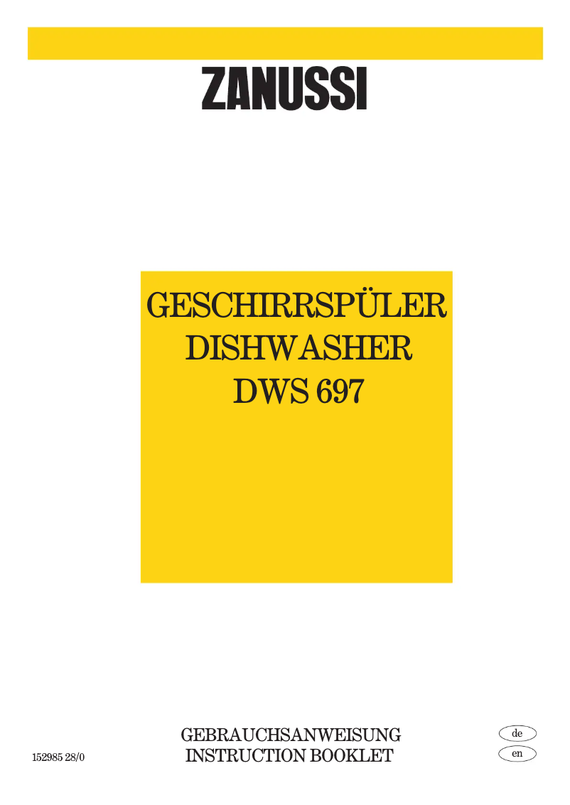 Image de la première page du manuel de l'appareil DWS697S