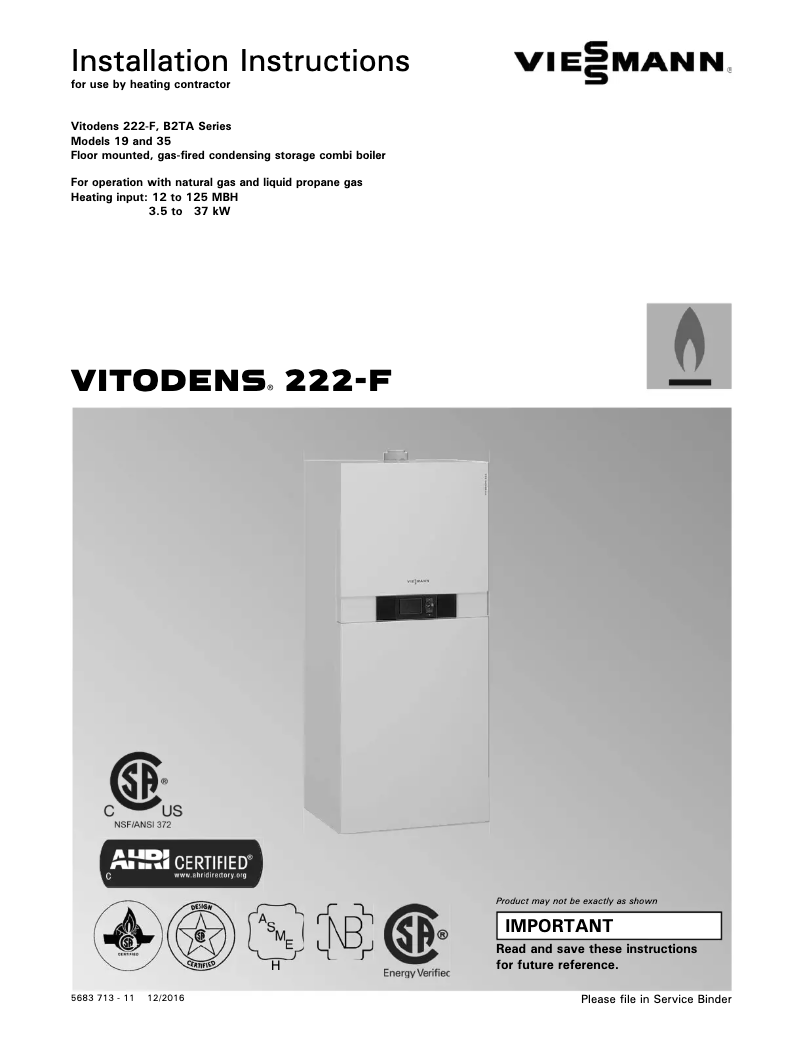 Página 1 del manual Manual de usuario Viessmann Vitocaldens 222-F