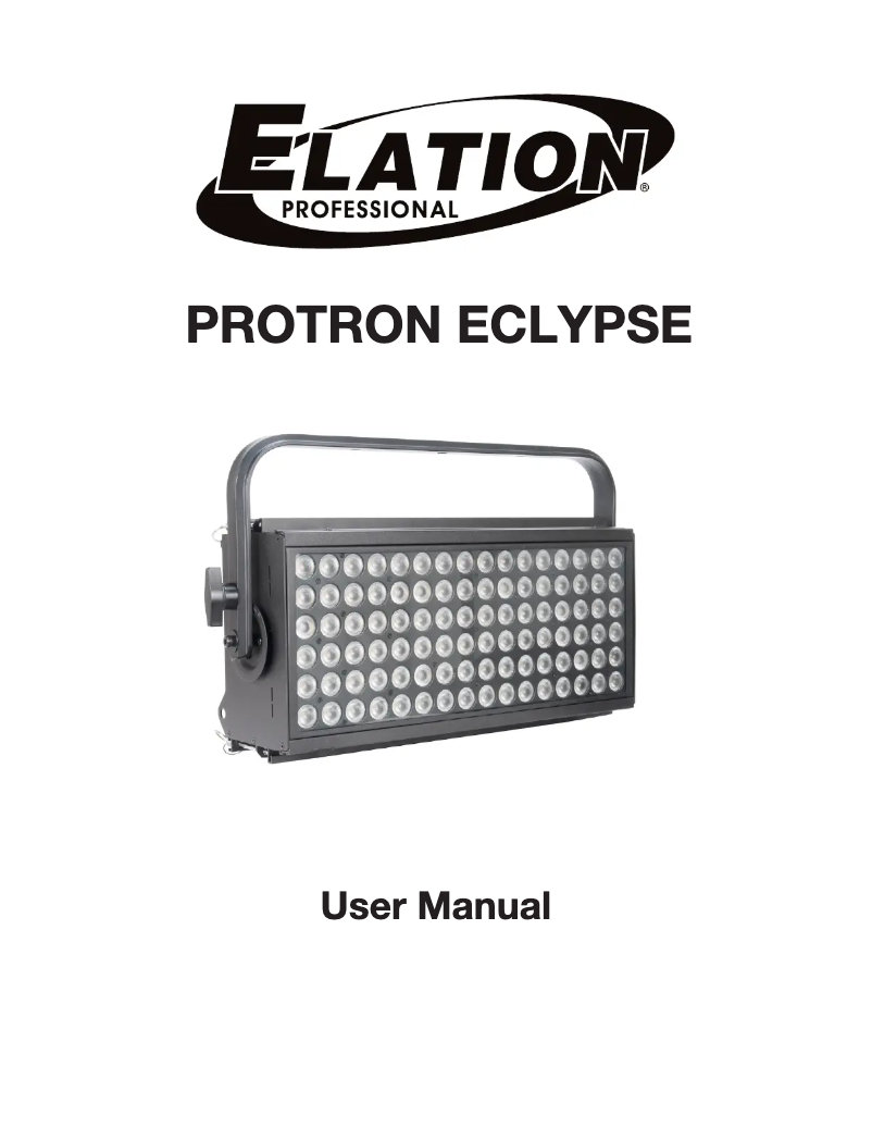 Page 1 de la notice Manuel utilisateur Elation Protron Eclypse