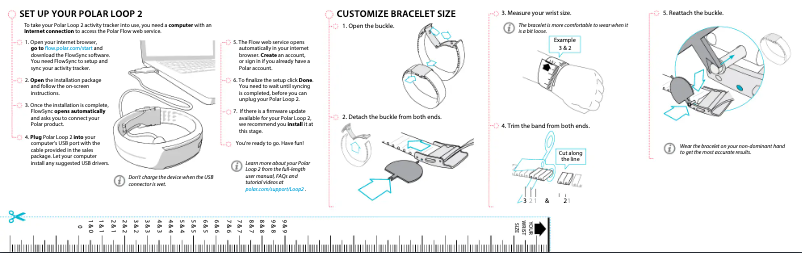 Page 1 de la notice Guide de démarrage rapide Polar Loop 2