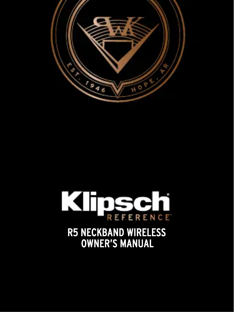 Page n°1 - Manuel utilisateur Klipsch R5 Neckband