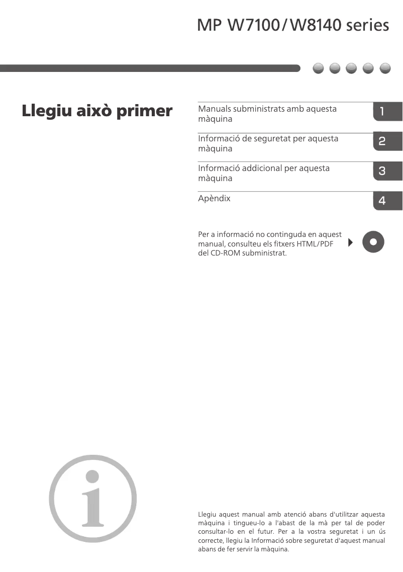 Page 1 de la notice Instructions de sécurité Ricoh MP W7100SP
