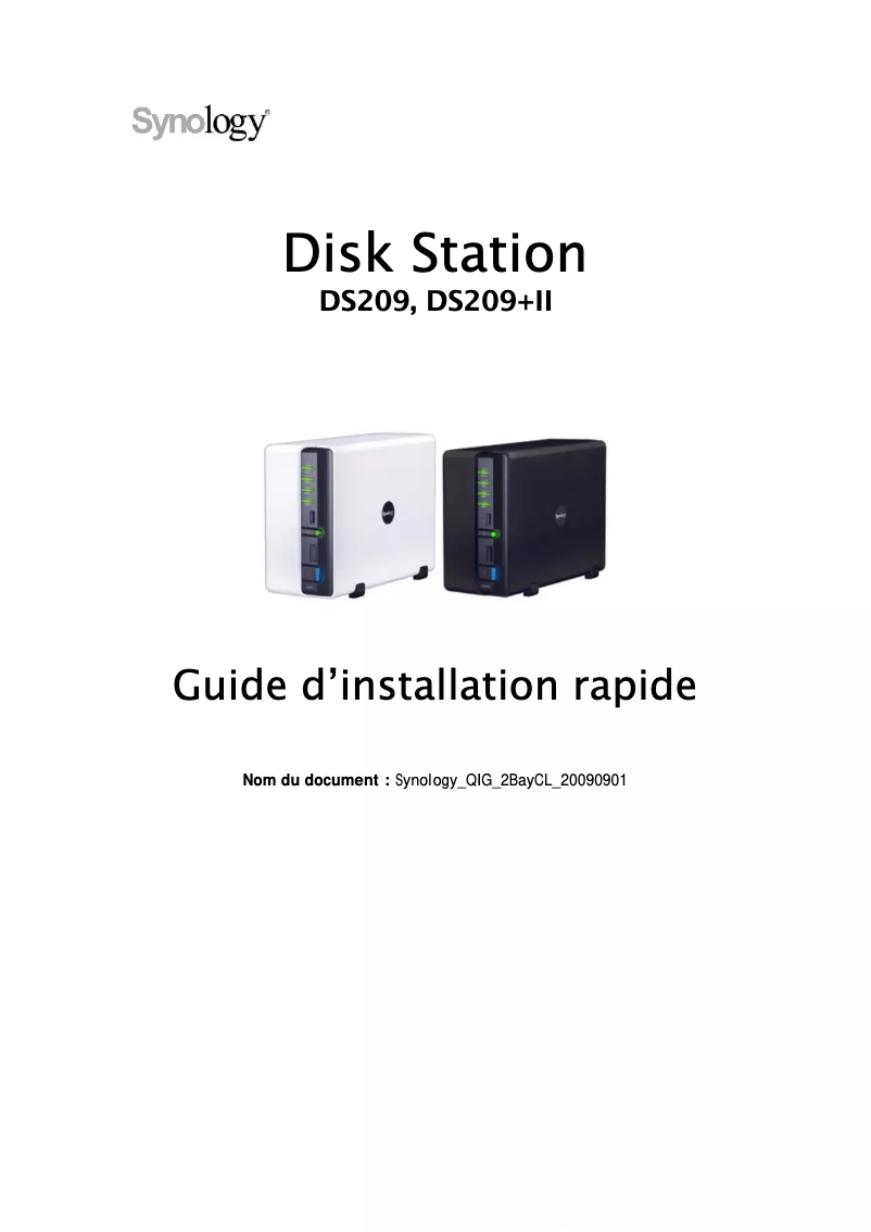 Imagen de la primera página del manual del dispositivo DiskStation DS209+II