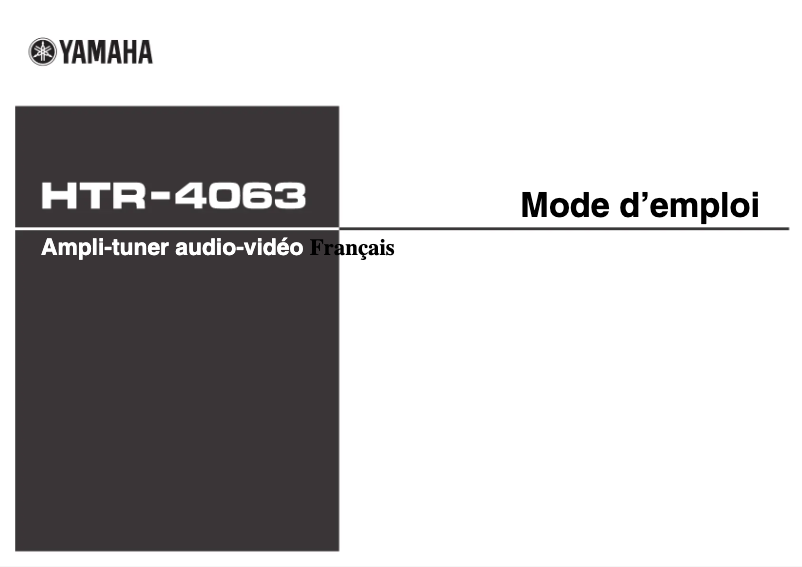 Page 1 de la notice Manuel utilisateur Yamaha HTR-4063