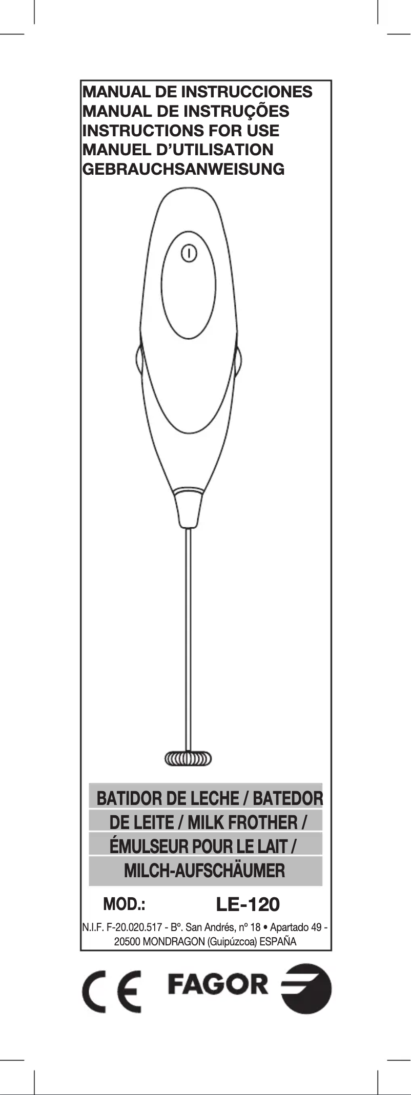 Image de la première page du manuel de l'appareil LE-120