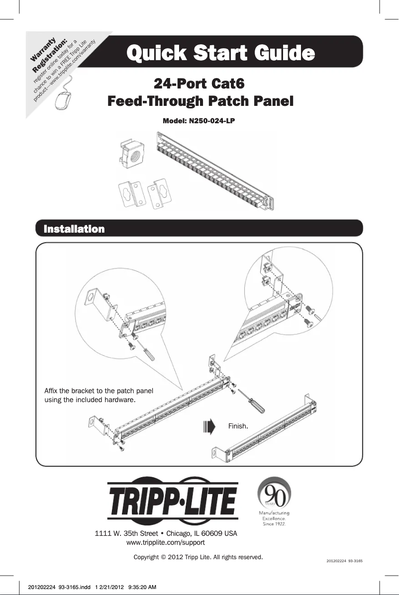Page n°1 - Manuel utilisateur Tripp Lite N250-024-LP