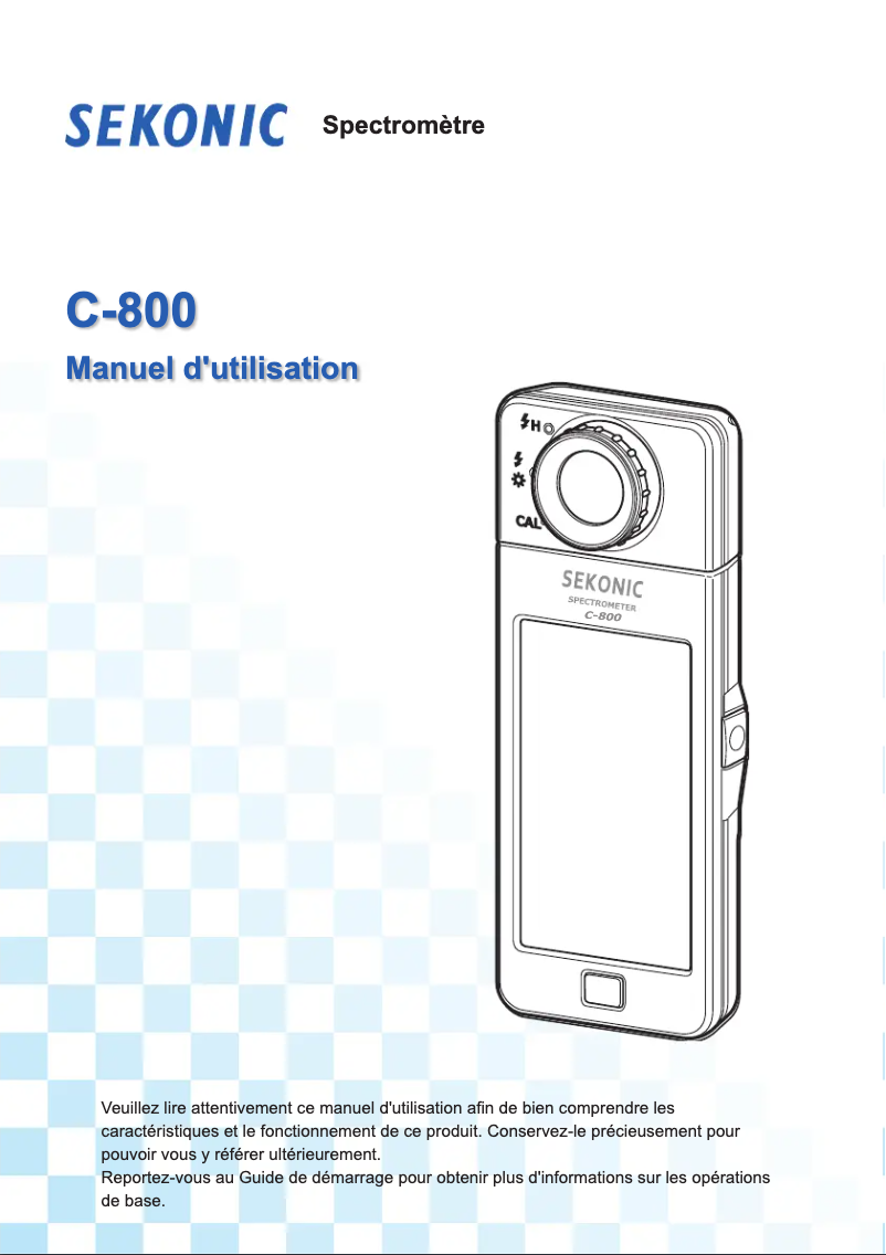 Image de la première page du manuel de l'appareil SpectroMaster C-800