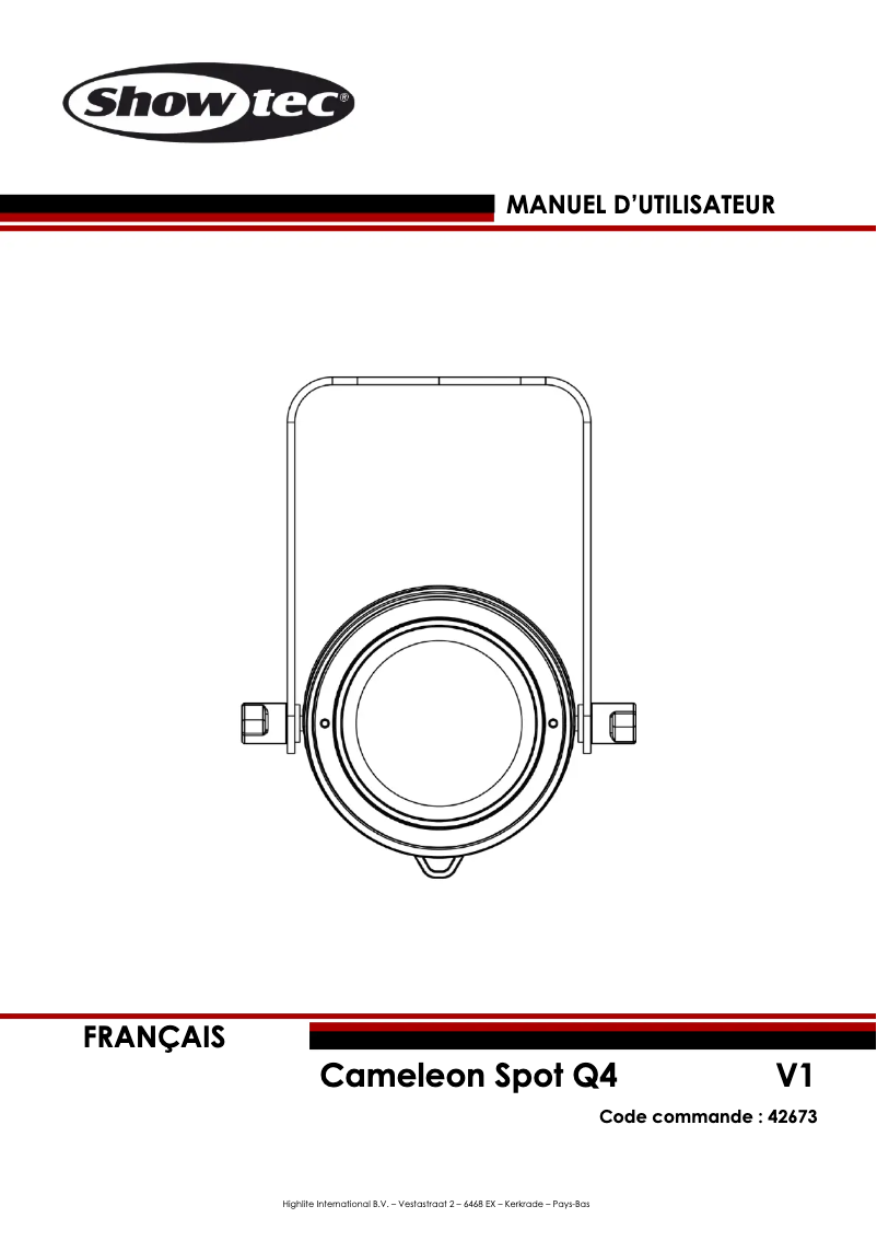 Page 1 de la notice Manuel utilisateur Showtec Cameleon Spot Q4