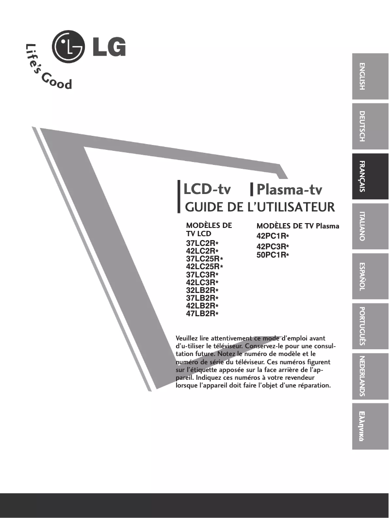 Page n°1 - Manuel utilisateur LG 37LB2R