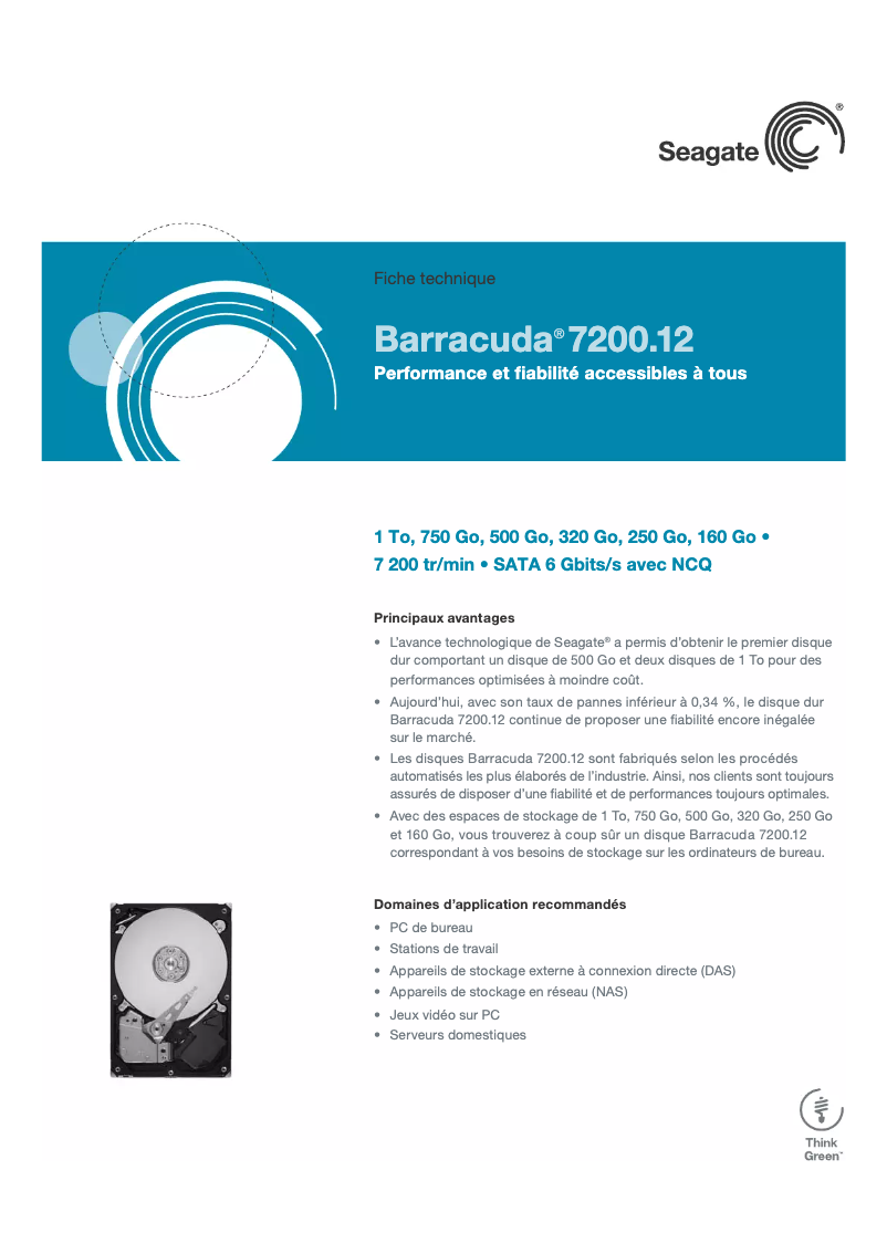 Image de la première page du manuel de l'appareil Barracuda Spinpoint 500GB