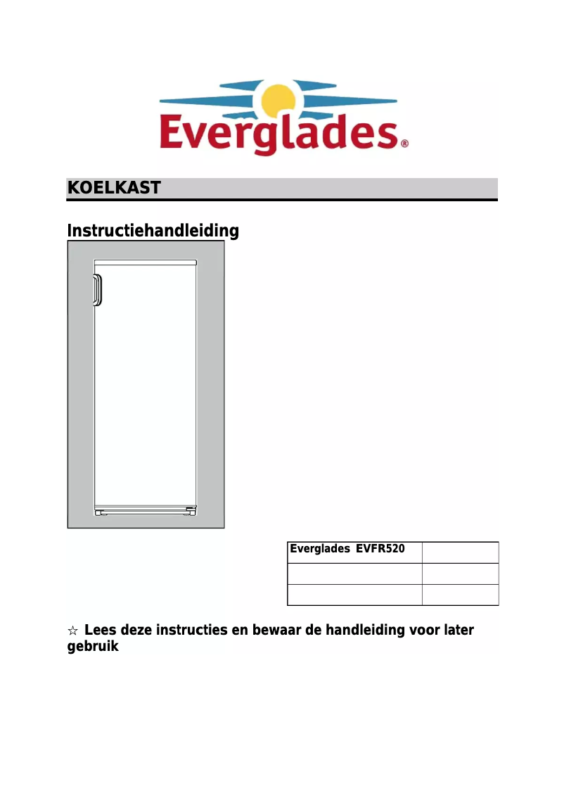 Image de la première page du manuel de l'appareil EVFR 520