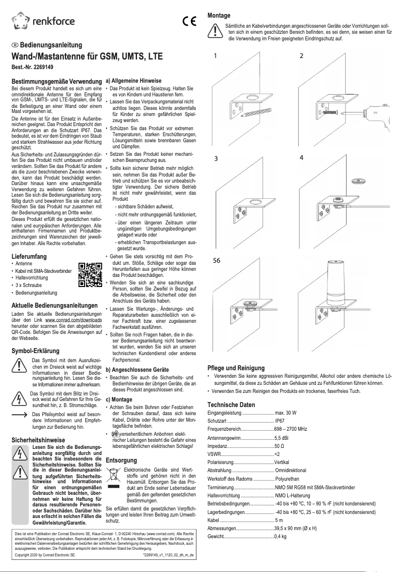 Page 1 de la notice Manuel utilisateur Renkforce RF-WAT-300