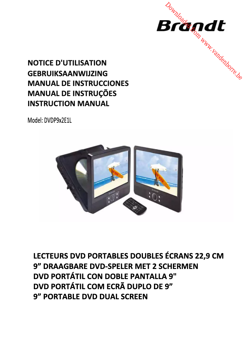 Page 1 de la notice Manuel utilisateur Brandt DVDP9X2E1L