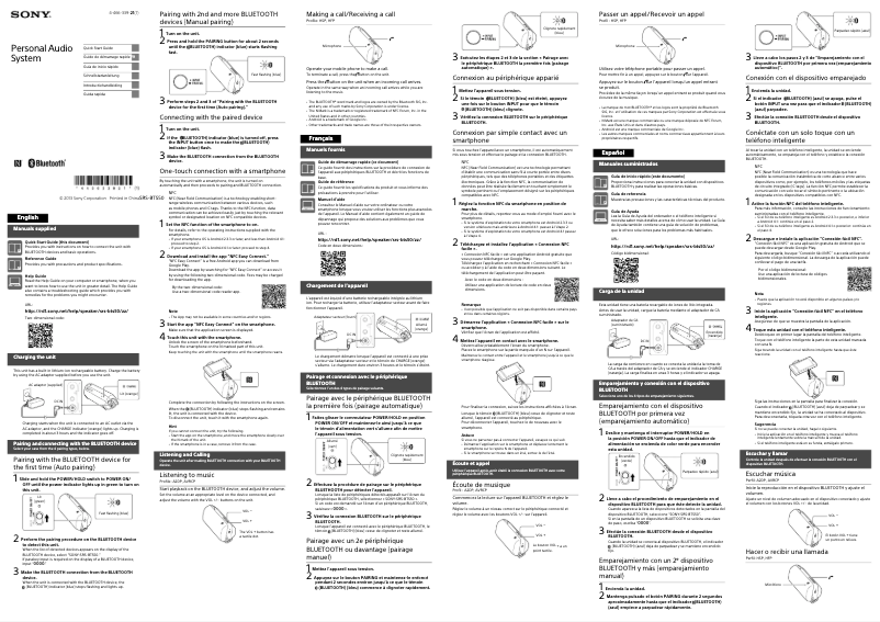 Image de la première page du manuel de l'appareil SRS-BTS50