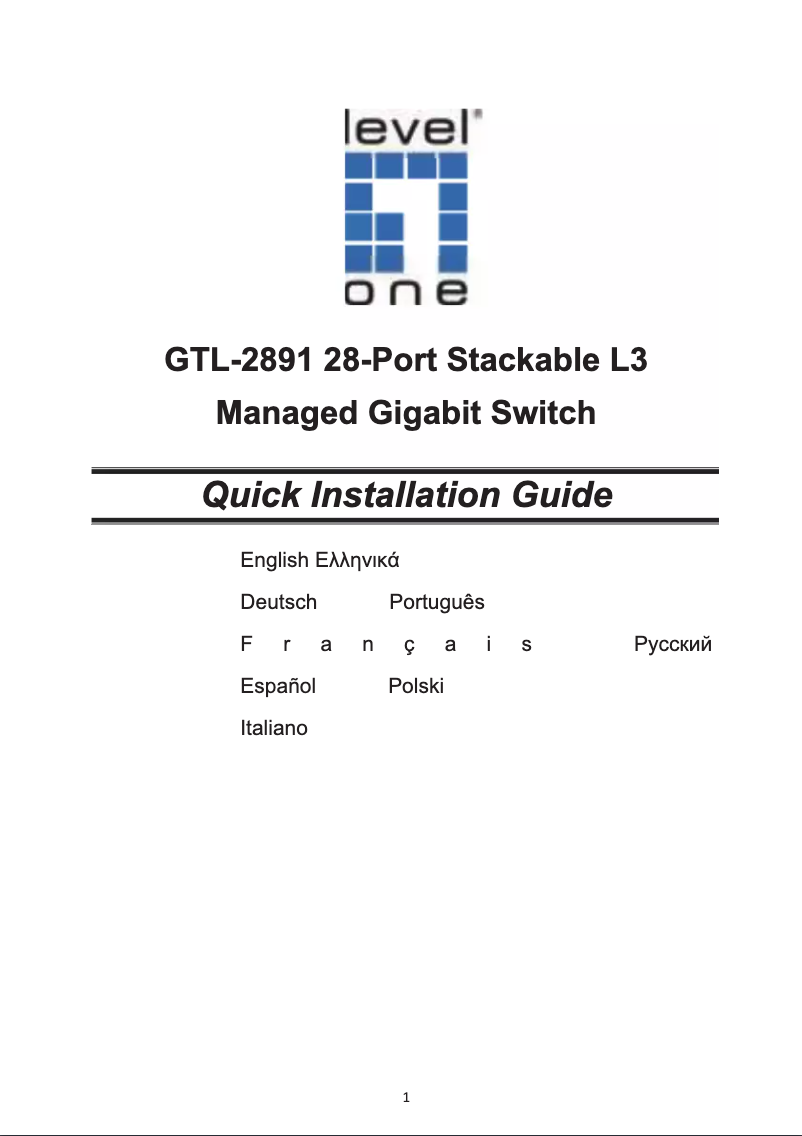Page n°1 - Manuel utilisateur LevelOne GTL-2891