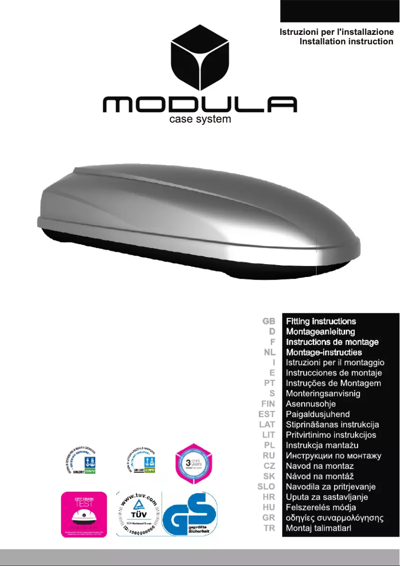 Page 1 de la notice Manuel utilisateur Modula Travel 370