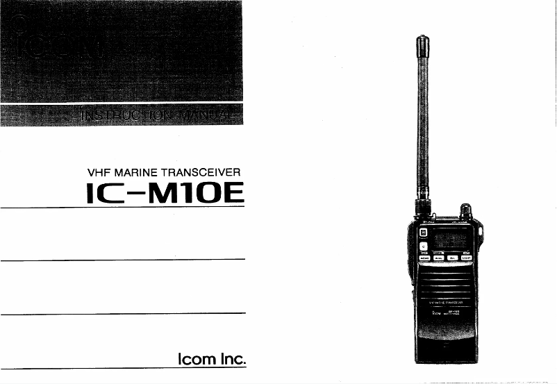 Image de la première page du manuel de l'appareil IC-M10E