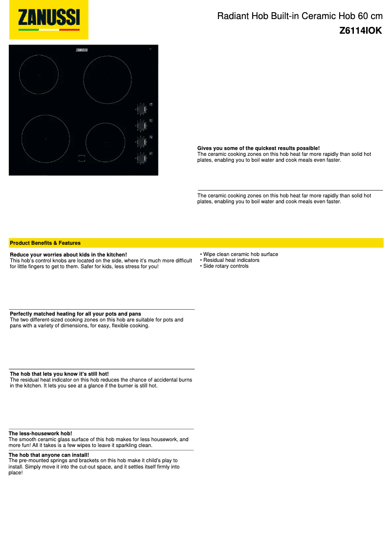 Image de la première page du manuel de l'appareil Z6114IOK