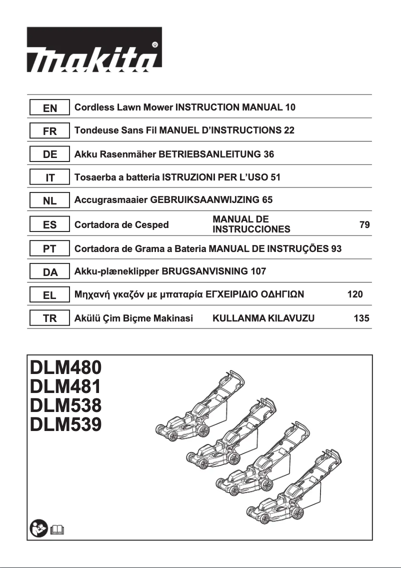 Page 1 of the manual User Manual Makita DLM539CT2