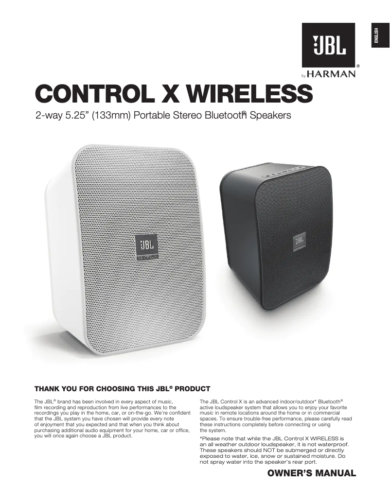 Image de la première page du manuel de l'appareil Control X Wireless