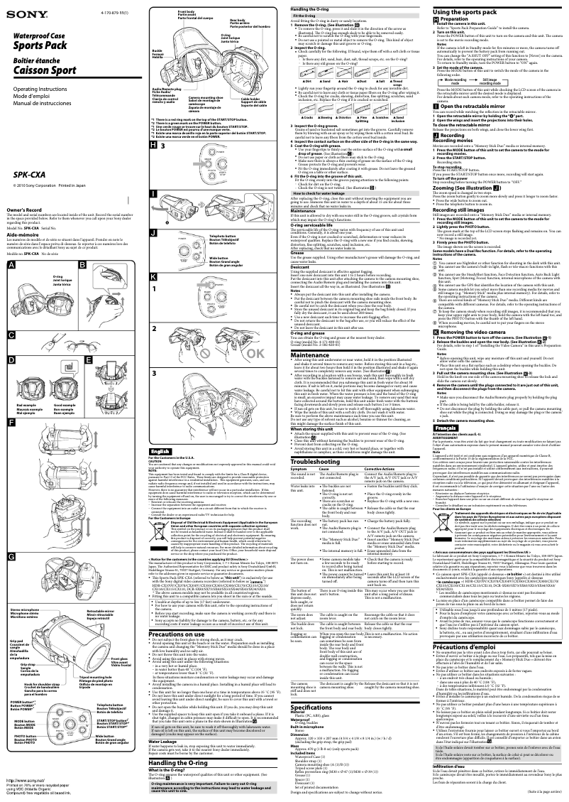 Image de la première page du manuel de l'appareil SPK-CXA