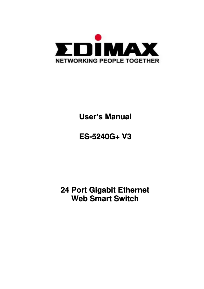 Page 1 de la notice Manuel utilisateur Edimax ES-5240G+ V3