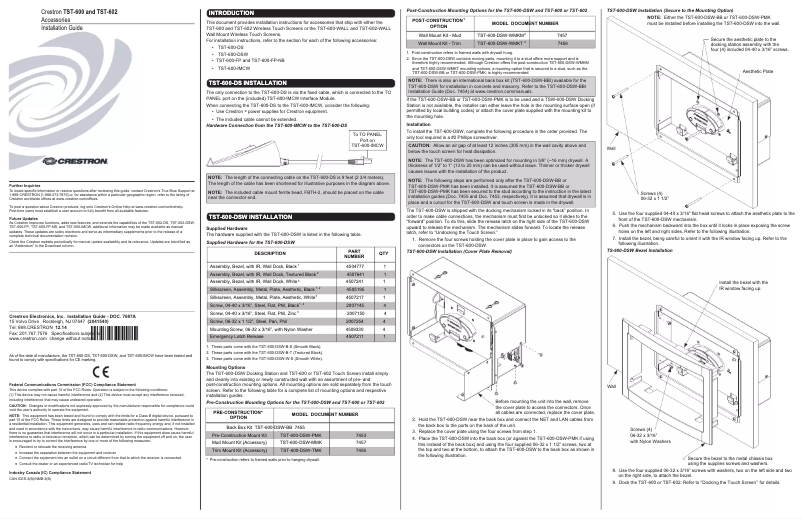 Página 1 del manual Manual de usuario Crestron TST-600